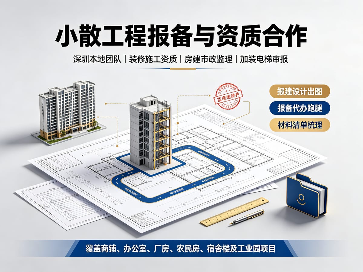 深圳建设施工资质挂靠服务：农民房、厂房改造与工程报备怎么衔接
